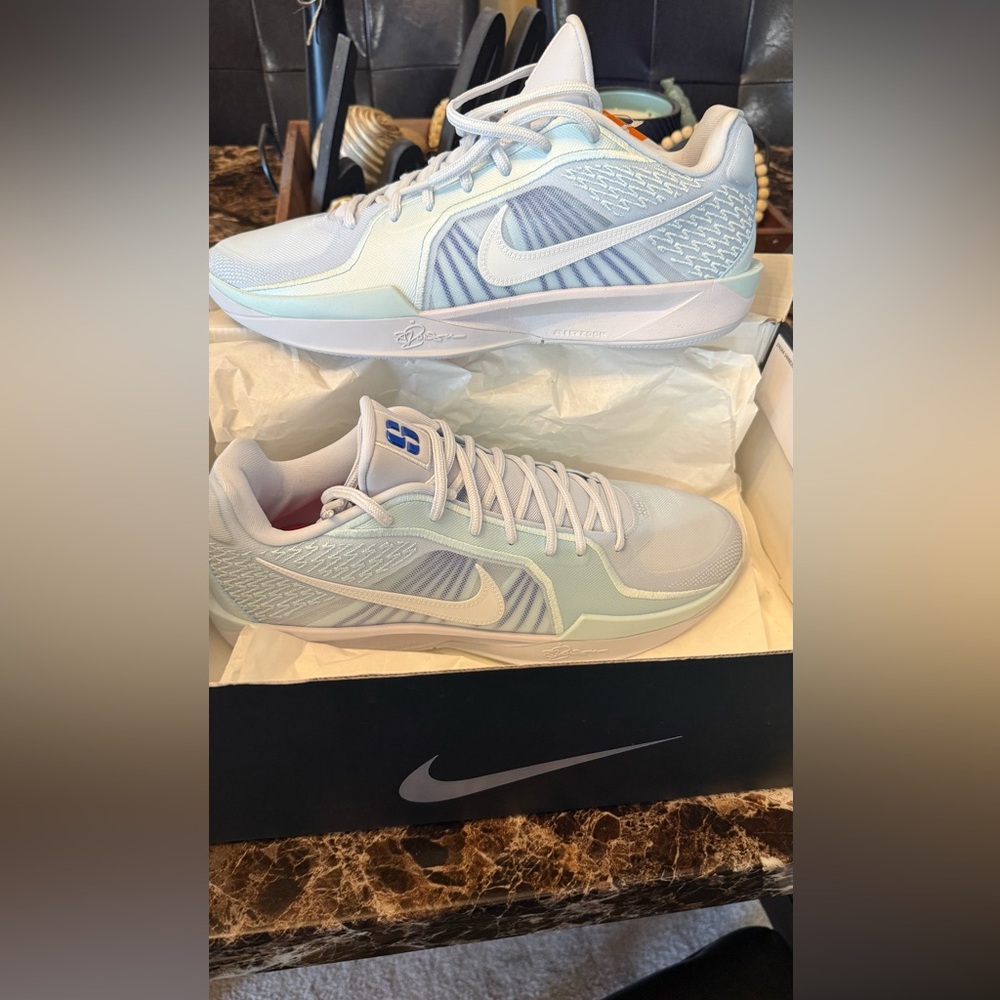 Sabina Low-Top Athletic Sneakers in Light Blue and White